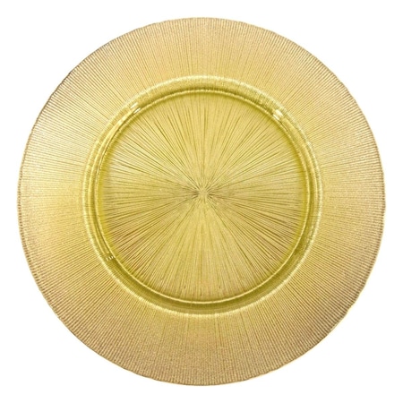Red Pomegranate Collection 13 in. Ritz Glitter Charger Plates, Gold - Set of 12 2694-0
